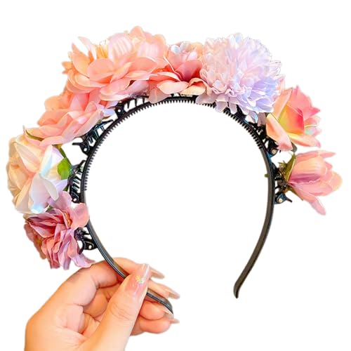 NGCG Brautgirlanden, Blumen-Haarreif, Hochzeitsblumen-Haarband, Strandkranz, Haarband, Mädchen, Haar-Accessoire, Frauen, Kopfschmuck, Geschenk für Kinder, Wie beschrieben von NGCG