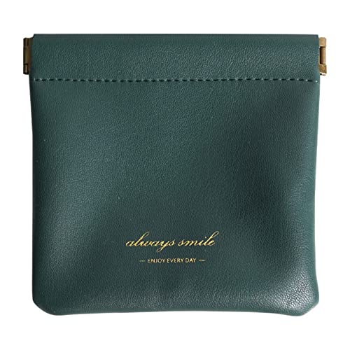 NGCG Make-up-Tasche aus PU-Leder, tragbare Aufbewahrung, Münzbeutel, Behälter, Zubehör für Lippenstift, Kleinteile, Kosmetiktasche, Make-up-Tasche für Damen, Größe L (US), dark green von NGCG