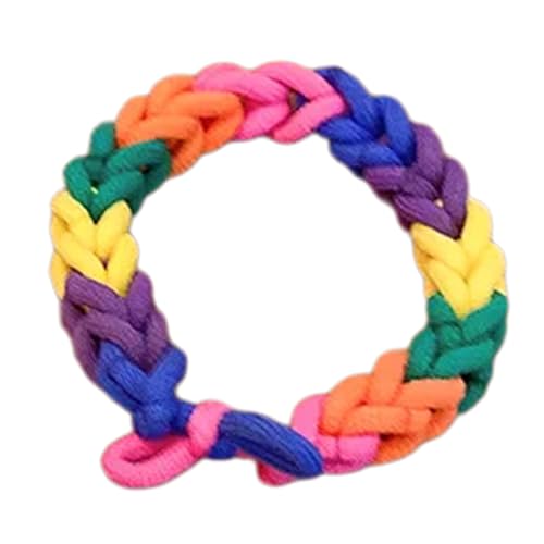 Süßes Regenbogen-Haarseil für Kinder, Drachenfestival, Haargummis, niedliches Haarband, elastisches Häkelhaarband, Paar, Geschenk, Haar von NGCG