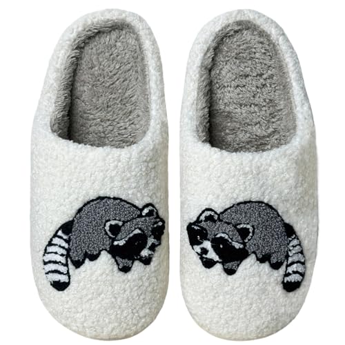 NGGGN Flauschige Tier-Hausschuhe für Damen und Herren, niedlich, lustig, bequem, weicher Plüsch, Winter, warm, Hausschuhe, Waschbär, 6.5-7 Women/5.5-6 Men NGGGN Flauschige Tier-Hausschuhe für Damen und Herren, niedlich, lustig, bequem, weicher Plüsch, Winter, warm, Hausschuhe, Waschbär, 6.5-7 Women/5.5-6 Men von NGGGN