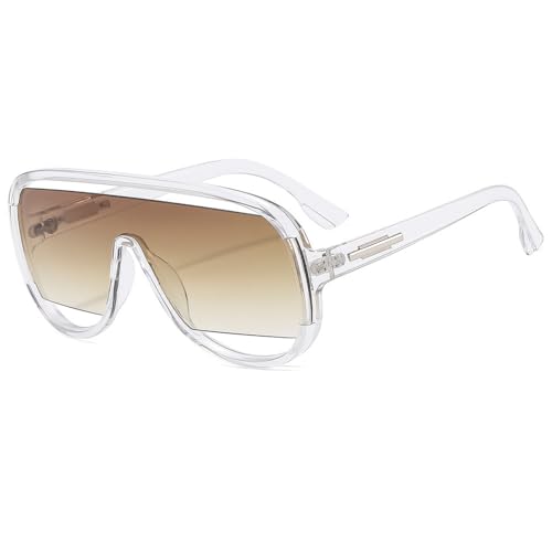 NGIFREIOO-Large Frame Sunglasses for Women Hollow Out Integrated Gradient Glasses Frame Men Outdoor Cycling Sunglasses von NGIFREIOO