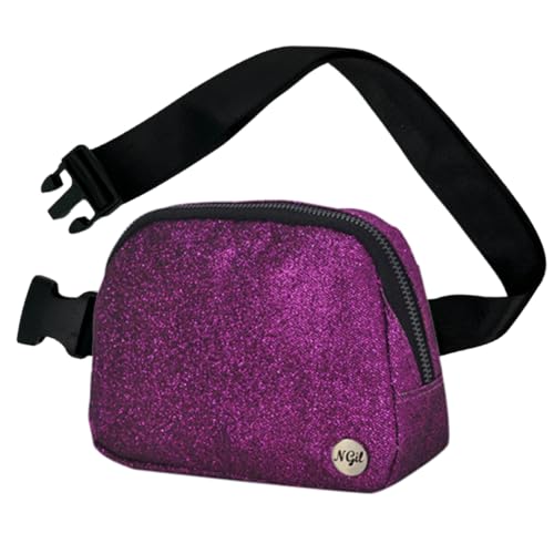 NGIL Everywhere Gürteltasche für Damen, Crossbody-Bauchtasche mit verstellbarem Riemen, Glitzer-lila von NGIL