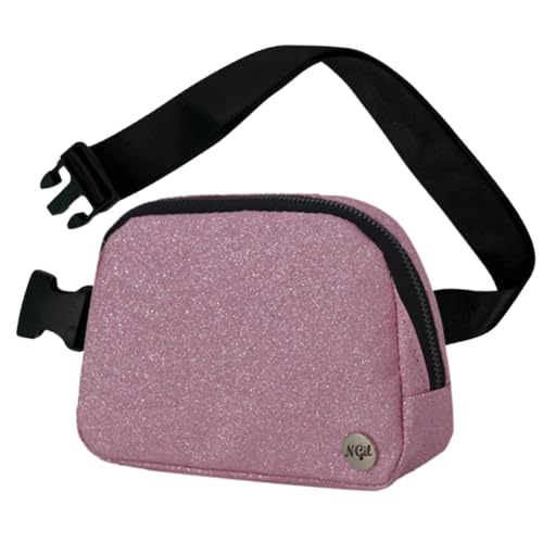 NGIL Everywhere Gürteltasche für Damen, Crossbody-Bauchtasche mit verstellbarem Riemen, glitzernd pink von NGIL