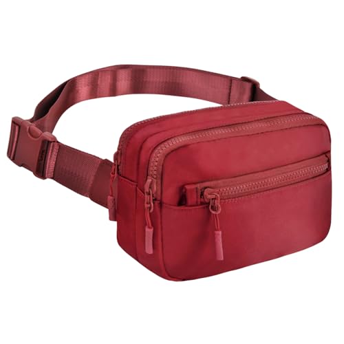 NGIL Mini-Gürteltasche für Damen, Crossbody-Tasche, Workout, Reisen, Laufen, Wandern, Hüfttasche mit verstellbarem Riemen, Rotwein NGIL Mini-Gürteltasche für Damen, Crossbody-Tasche, Workout, Reisen, Laufen, Wandern, Hüfttasche mit verstellbarem Riemen, Rotwein von NGIL