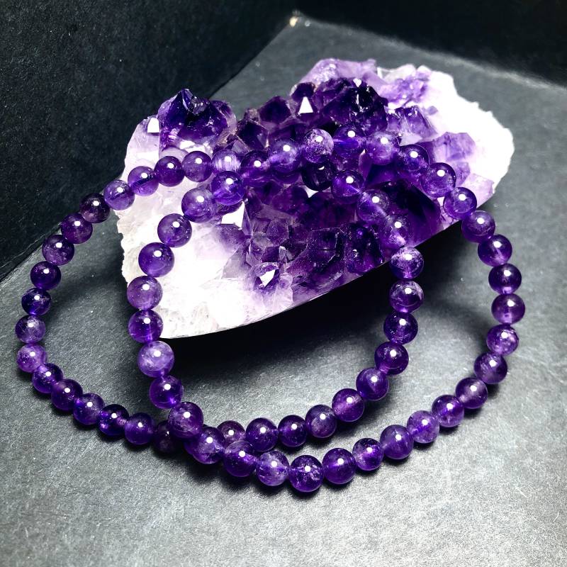 Armband - Amethyst 6mmx20cm Extra Lange Perlen Handarbeit Natur Kristall Armband Krone Chakra Heilung Regenbogen Einschluss Stufe von NGNGNCrystal