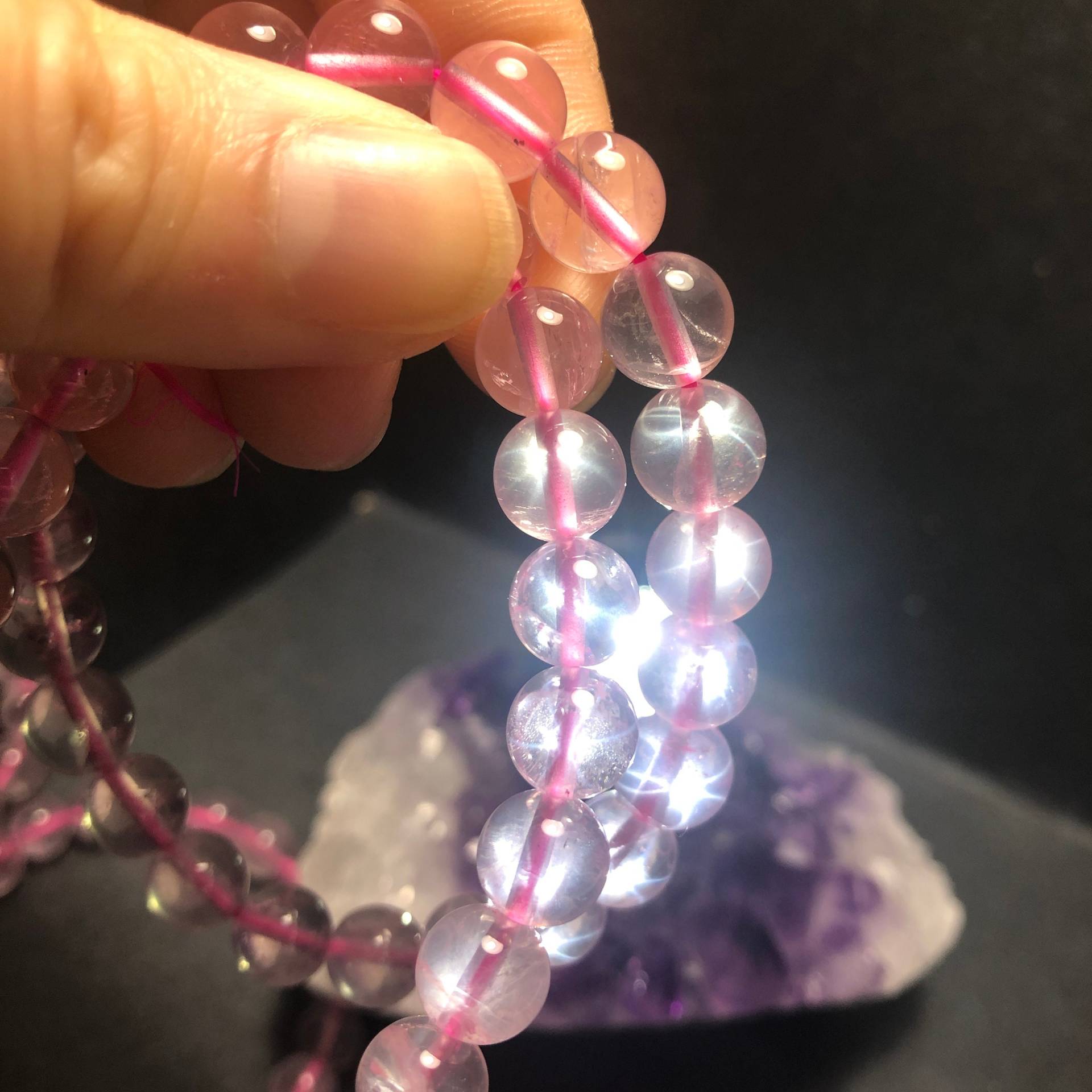 Armband - Stern Rosenquarz Naturkristall Mit Sechs Figuren Sternen Trapiche Effekt Erschwinglicher Einstiegs Stein Für Liebe Und Beziehung von NGNGNCrystal