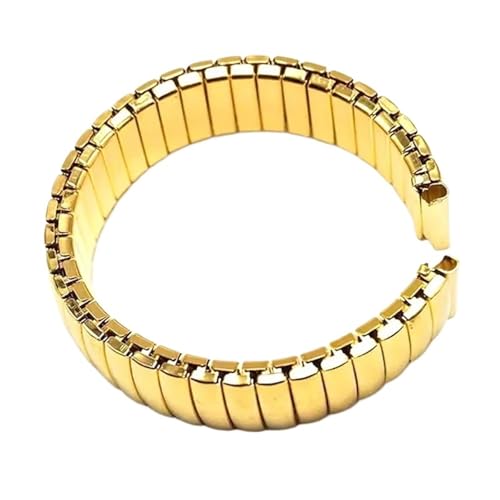 NGNKMPMCTK Edelstahl Gummiband 20 22mm Metall Expansion Uhr Band Männer Frauen Universal Ersatz(Gold_20mm) von NGNKMPMCTK
