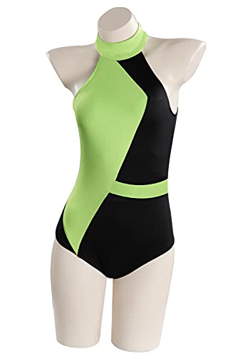 NGOVINY Damen Badeanzug Monokini Cosplay Bademode Hohe Taille Badeanzug Halloween Cosplay Kostüm, Grün 3, Large von NGOVINY