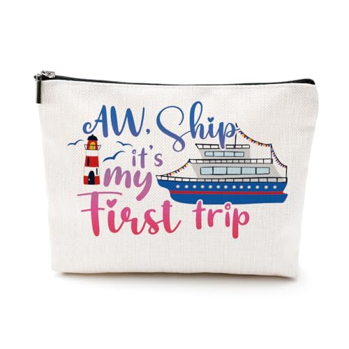 NGZS Kosmetiktasche für Damen, Motiv: Kreuzfahrtschiff, für Urlaub, Strand, Kreuzfahrt-Liebhaber, Make-up-Tasche, Schiff meine erste Reise, 9.7x7 inch NGZS Kosmetiktasche für Damen, Motiv: Kreuzfahrtschiff, für Urlaub, Strand, Kreuzfahrt-Liebhaber, Make-up-Tasche, Schiff meine erste Reise, 9.7x7 inch von NGZS