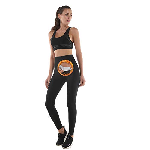 NHEIMA Fitness Hosen Damen mit Hohe Taille, Lange Running-Hosen für Damen, Sauna-&Schwitzeffekt Bauch und Taille abnehmen, Yogahosen sind ideal für Sport, Laufen, Yoga, Pilates, Training (2XL, Black) von NHEIMA