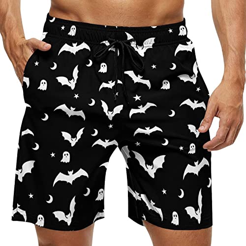 NHJMH Herren-Badehose, schnelltrocknend, Badeshorts mit Taschen, Trinidad und Tobago-Flagge, Board-Strandshorts, Halloween, Gothic, Fledermäuse und Mond, L NHJMH Herren-Badehose, schnelltrocknend, Badeshorts mit Taschen, Trinidad und Tobago-Flagge, Board-Strandshorts, Halloween, Gothic, Fledermäuse und Mond, L von NHJMH