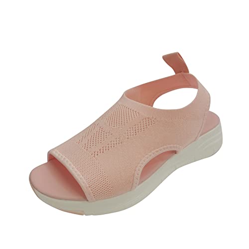 NHNKB Damen Slides Sandalen Garten Badelatschen Mesh-Fisch-Sandalen lässige Frauen Plattform Mund Schuhe Frauen-Mode Sommer Damensandalen Schwarze Hohe Schuhe Damen (Pink, 37) von NHNKB