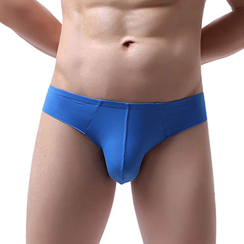 NHNKB Slips Herren Baumwolle String Tanga Herren Sexy Dessous Herren Tanga Slips Herren Mode splexen Briefs Unterhose Kurze Knickers-Kurze sexy-unterwäsche Herren Lack Unterwäsche (Blue, S) von NHNKB