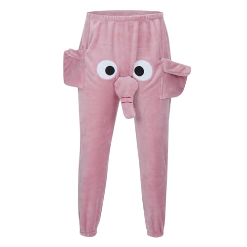 NHNKB Unterwäsche Herren Baumwolle Herren-Shorts EIN lustiger Elefanten-Boxer Neuheits-Shorts, humorvolle Unterwäsche Geschenke für Männer Boxershorts mit Tiermotiv Elefanten Hosen (D111-Pink, XXL) von NHNKB