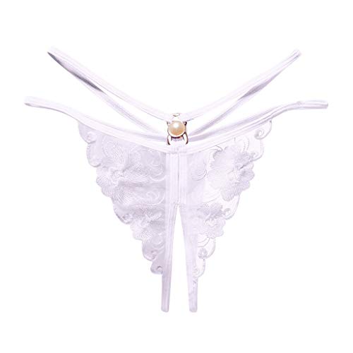 Reizwäsche Für Sex Damen Unten Offen Unterwäsche Damen Slip Sexy Unterwäsche String Sexy Slip Frauen thong Unterwäsche Hosen Spitze thong Frauen reizvolles Höschen Sexy Wäsche Damen​ (White, One Size) von NHNKB