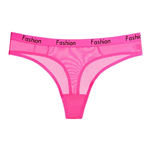 Unterwäsche Damen Slip Sexy Reizwäsche Dessous Sexy Durchsichtig Sexy Tanga-Höschen für Damen, transparente Spitze, Spleißen, Baumwolle, hohl, atmungsaktive Qualität Hentai Dessous​ (Hot Pink, M) von NHNKB