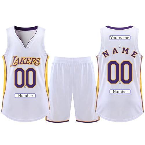 Laker Trikot Personalisiert Basketball Trikot Kinder Personalisiert Basketball Trikot Herren NBA Basketball Trikot Basketball Shirt NBA Basketball Shorts 2024 von NHNKR