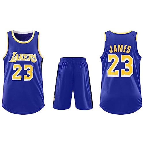 NHNKR Laker Trikot Kinder Laker Jersey Laker Trikot Herren Laker Trikot Set Laker Tshirt Basketball Trikot Set Laker Trikot Kinder Basketball Trikot Herren 23 von NHNKR