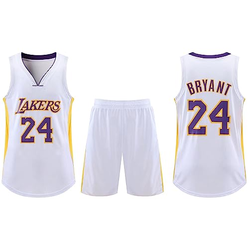 NHNKR Laker Trikot Kinder Laker Jersey Laker Trikot Herren Laker Trikot Set Laker Tshirt Basketball Trikot Set Laker Trikot Kinder Basketball Trikot Herren 24 von NHNKR