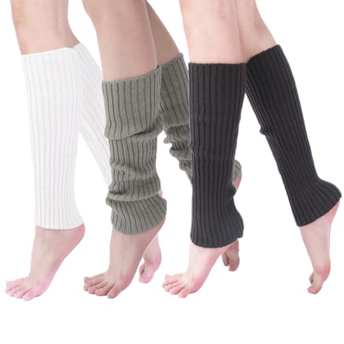 NHPY 3 Stück Legwarmer damen,Stulpen damen,Damen Langer Beinwärmer Frauen Mädchen Winter Crochet Stricken Stulpen Beinstulpen Beinwärmer Kniestrümpfe Legwarmers Strümpfe Overknees von NHPY