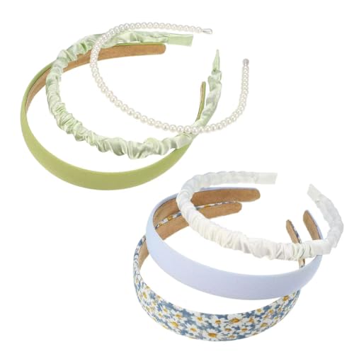 NHPY Damen 6er Set Haarreifen, Verschiedene Modelle, Perlen Stirnbänder, Kunststoff Haarreif Stirnbänder Haarband für Damen und Mädchen von NHPY