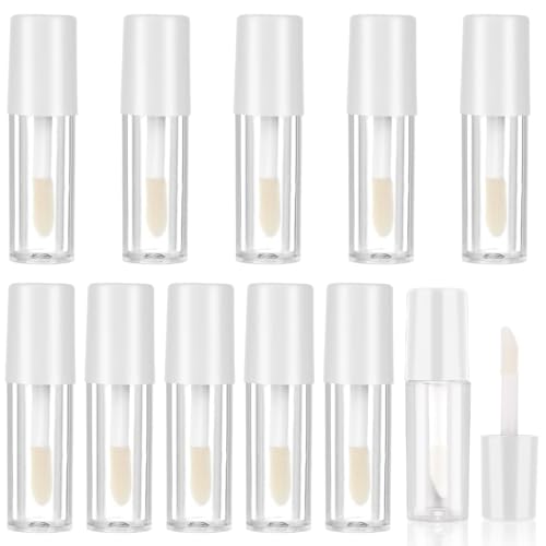 NHPY Leere Tuben Lip Gloss Tubes, 10 Stück Nachfüllbare Tuben Klare Kosmetik Behälter, Lipgloss behälter, für Lipgloss Kosmetik Make-up(weiß) von NHPY