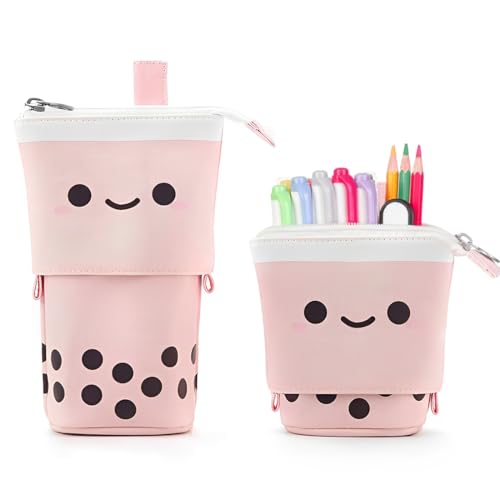 NHQZ 1 Stück Federmäppchen Reißverschluss, Teleskopisch Mäppchen, 2-in-1 Standmäppchen, Federtasche Mädchen, Schulmäppchen, Teenager Mädchen Geschenke, für Schule Büro Mädchen Damen Student von NHQZ