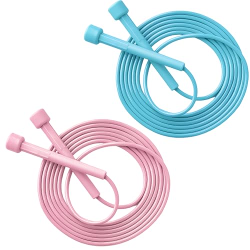 NHQZ 2 Stück Springseil Fitness, Seilspringen, Verstellbare Springseil für Erwachsene Kinder, Springseil Sport, Speed Rope Mit Rutschfestem Griff, Sprungseil für Workout & Ausdauertraining von NHQZ