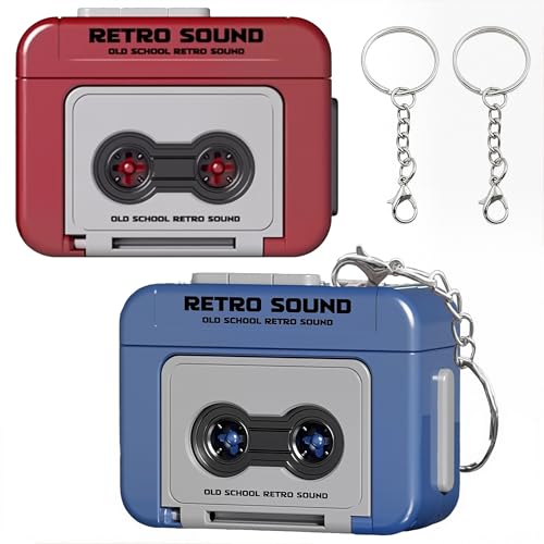 NHQZ 2 Stück kreative Mini-Tonbandgerät Schlüsselanhänger - Retro-Kassettenspieler tragbare Schlüsselanhänger Geschenke mit drei chinesischen Songs - Ornament für Rucksäcke, Handtaschen NHQZ 2 Stück kreative Mini-Tonbandgerät Schlüsselanhänger - Retro-Kassettenspieler tragbare Schlüsselanhänger Geschenke mit drei chinesischen Songs - Ornament für Rucksäcke, Handtaschen von NHQZ