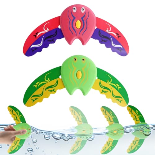 NHQZ 2er Set Unterwasser-Glider Upgraded Version - Teufel Fisch Design Pool spielzeug für Kinder - Tauchspielzeug für Schwimmbad, Badewanne & Strand (Wasserspielzeug mit Verbessertem Antrieb) von NHQZ