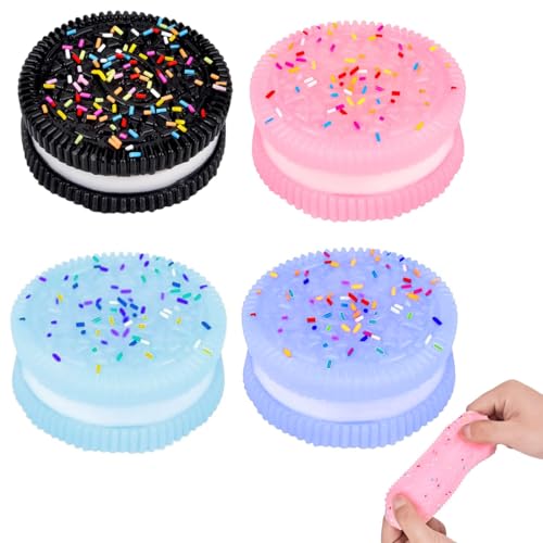 NHQZ 4 Stück Keks Stressabbau Spielzeug,taba squishy,Soft Squeeze Biscuit Toys, Stressabbau Fidget Toys für Kinder und Erwachsene von NHQZ