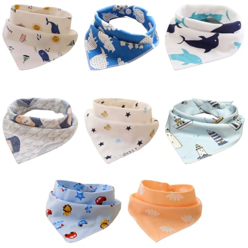 NHQZ 8 Stück Sabberlätzchen Baby Musselin Dreieckstuch Baby für Junge und Mädchen von NHQZ