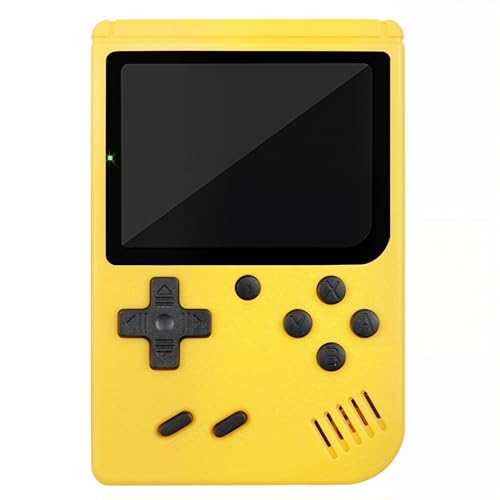 NHQZ Handheld Spielkonsole Retro Handheld Retro Spielekonsole Spielekonsole für Unterwegs mit 500 Klassischen Video Spielen Arcade Console für Kinder und Erwachsene (Gelb) von NHQZ