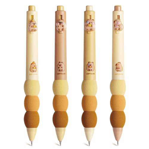 NHQZ Kugelschreiber Schwarz Set mit 4 Tier-Stifte Capybara Stifte mit Tierkopf,Ballpoint Pen,Capybara Sachen,Capybara Schreibwaren Set,Durchmesser der Mine 0,5 NHQZ Kugelschreiber Schwarz Set mit 4 Tier-Stifte Capybara Stifte mit Tierkopf,Ballpoint Pen,Capybara Sachen,Capybara Schreibwaren Set,Durchmesser der Mine 0,5 von NHQZ
