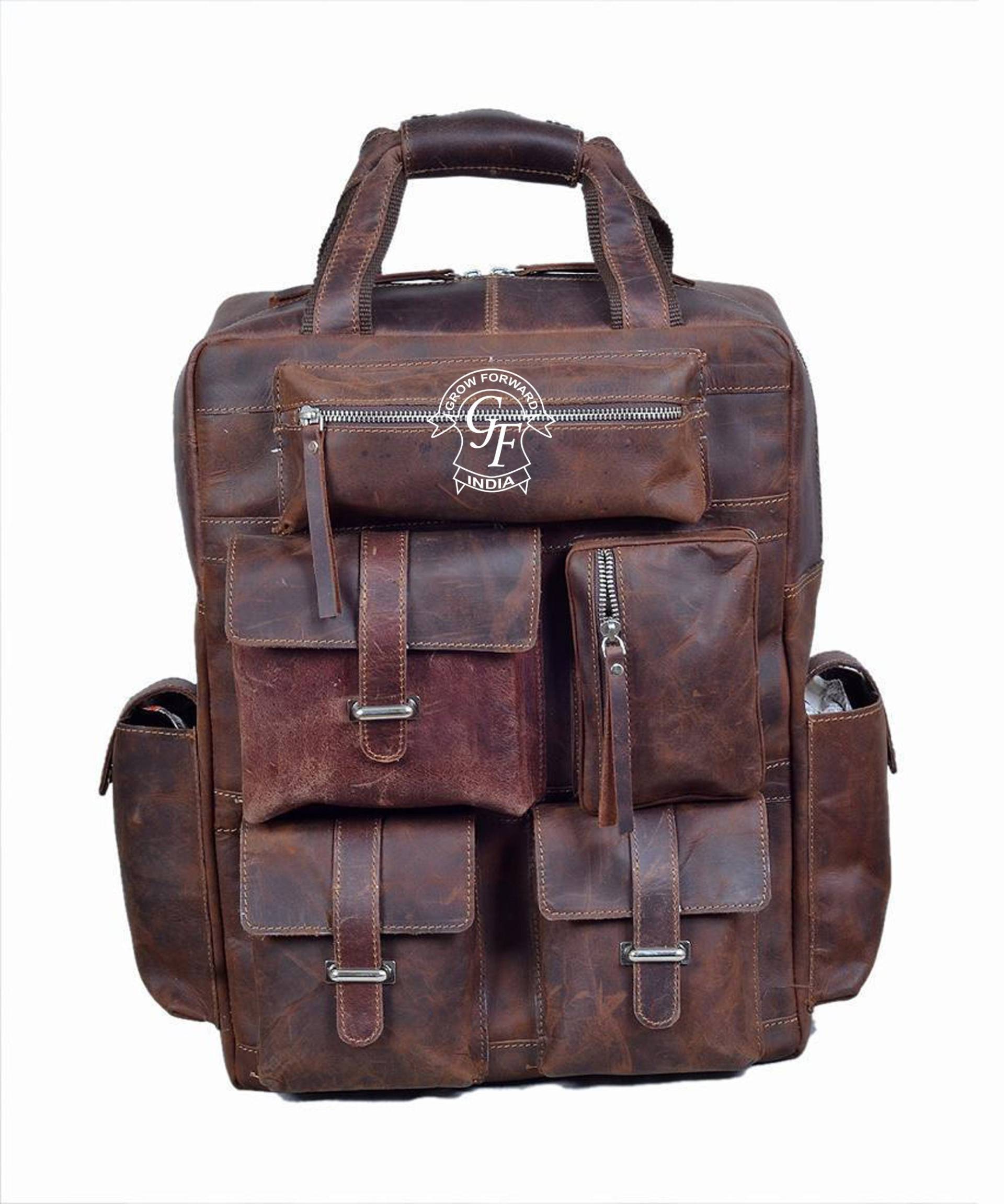 Handgemachter Lederrucksack Reiserucksack Für Männer Und Frauen Unisex Vintage Rucksack Leder Laptop Geschenke Ihn Sie von NHSINTERNATIONAL