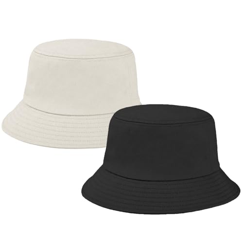 NHTJTHE 2 Stück Fischerhut modischer Sommerhut, faltbar, Regenhüte, Sommerhut für Damen und Herren,Outdoor-Anglerhut von NHTJTHE