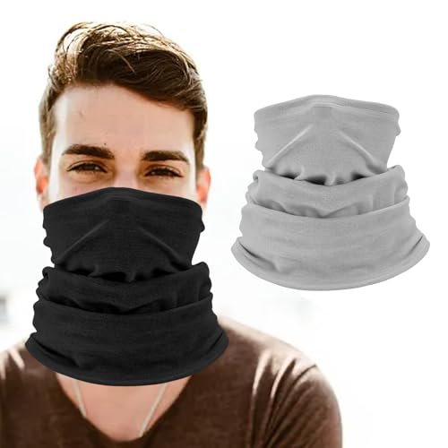 NHTJTHE 2pcs Multifunktionstuch Schlauchschal Loopschal Winddicht Winter Loop Schal, Halstuch Warm Halten Sportschal Halswärmer für Skifahren Motorrad Fahrrad Joggen Laufen Outdoor Sport von NHTJTHE