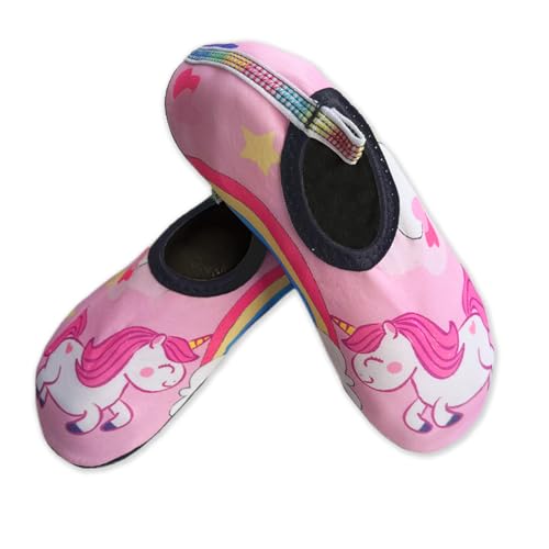 NHTJTHE Kinder Strandschuhe Schnelltrocknend, leicht zu tragen Schwimmschuhe Badeschuhe Kinder Mädchen Stil Einhorn von NHTJTHE