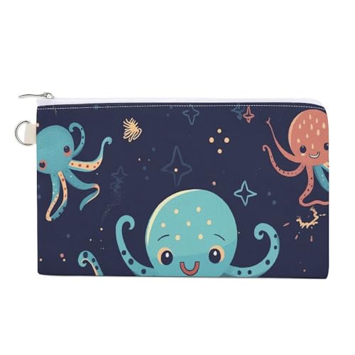 Geldbörse, Cartoon-Oktopus-Druck, Münzgeldbörse, Segeltuch, Reißverschluss, kleine Kosmetiktasche, tragbare Kleingeldbörse, Stil, Einheitsgröße, modern, Stil:, Einheitsgröße, Modern Geldbörse, Cartoon-Oktopus-Druck, Münzgeldbörse, Segeltuch, Reißverschluss, kleine Kosmetiktasche, tragbare Kleingeldbörse, Stil, Einheitsgröße, modern, Stil:, Einheitsgröße, Modern von NHYDSPQ
