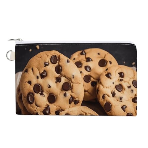 Geldbörse, Münzbörse mit Schokoladenkeks-Aufdruck, Segeltuch, Reißverschluss, kleine Kosmetiktasche, tragbare Kleingeldbörse, Stil, Einheitsgröße, modern, Stil:, Einheitsgröße, Modern von NHYDSPQ