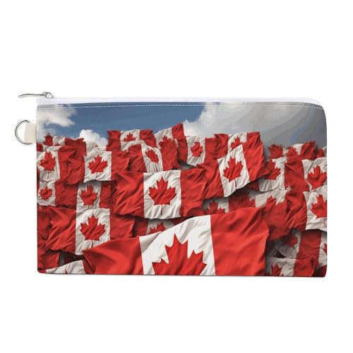 Geldbörse, Münzgeldbörse mit kanadischer Flagge, Segeltuch, Reißverschluss, kleine Kosmetiktasche, tragbare Kleingeldbörse, Stil, Einheitsgröße, modern, Stil:, Einheitsgröße, Modern von NHYDSPQ