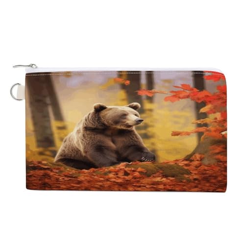 Geldbörse, brauner Bär im Herbst, bedruckt, Münzgeldbörse, Segeltuch, Reißverschluss, kleine Kosmetiktasche, tragbare Kleingeldbörse, Stil, Einheitsgröße, modern, Stil:, Einheitsgröße, Modern Geldbörse, brauner Bär im Herbst, bedruckt, Münzgeldbörse, Segeltuch, Reißverschluss, kleine Kosmetiktasche, tragbare Kleingeldbörse, Stil, Einheitsgröße, modern, Stil:, Einheitsgröße, Modern von NHYDSPQ