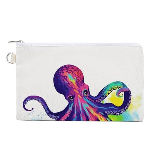 Geldbörse, buntes Octopus-Druck, Münzgeldbörse, Segeltuch, Reißverschluss, kleine Kosmetiktasche, tragbare Kleingeldbörse, Stil, Einheitsgröße, modern, Stil:, Einheitsgröße, Modern Geldbörse, buntes Octopus-Druck, Münzgeldbörse, Segeltuch, Reißverschluss, kleine Kosmetiktasche, tragbare Kleingeldbörse, Stil, Einheitsgröße, modern, Stil:, Einheitsgröße, Modern von NHYDSPQ