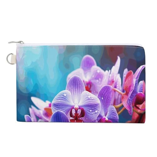 Geldbörse, buntes Orchideen-Blumendruck, Münzgeldbörse, Segeltuch, Reißverschluss, kleine Kosmetiktasche, tragbare Kleingeldbörse, Stil, Einheitsgröße, modern, Stil:, Einheitsgröße, Modern Geldbörse, buntes Orchideen-Blumendruck, Münzgeldbörse, Segeltuch, Reißverschluss, kleine Kosmetiktasche, tragbare Kleingeldbörse, Stil, Einheitsgröße, modern, Stil:, Einheitsgröße, Modern von NHYDSPQ