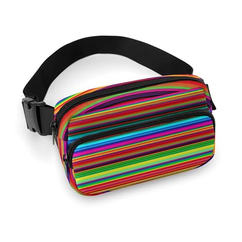 Gürteltasche, bunte mexikanische Streifen, modische Gürteltasche, Bauchtasche für Herren und Damen, Gürteltasche mit verstellbarem Riemen, Stil, 20 x 13 cm, modern, Stil:, 20x13cm, Modern von NHYDSPQ