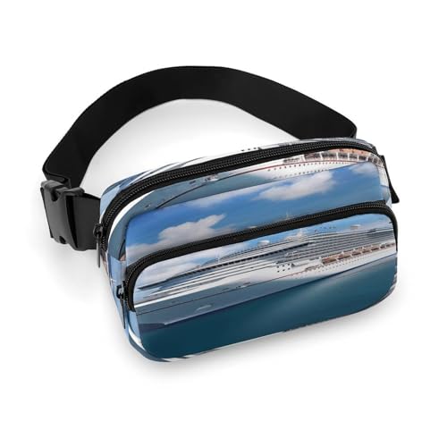 Hüfttasche, Kreuzfahrtschiff-Druck, modische Hüfttasche, Bauchtasche für Herren und Damen, Gürteltasche mit verstellbarem Riemen, Stil, 20 x 13 cm, modern, Stil:, 20x13cm, Modern von NHYDSPQ