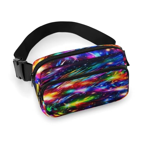 Hüfttasche, farbenfroh, mit Kunstdruck, modische Gürteltasche für Männer und Frauen, Gürteltasche mit verstellbarem Riemen, Stil, 20 x 13 cm, modern, Stil:, 20x13cm, Modern von NHYDSPQ