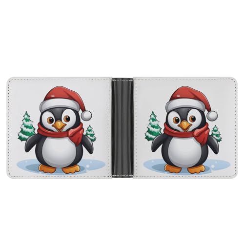 NHYDSPQ Brieftaschen, Weihnachts-Pinguin-Druck, schlanke Herren-Geldbörse, trendige Herren-Geldbörse, doppelt gefaltet, mit mehreren Kartenfächern, Stil, Einheitsgröße, modern, Stil:, Einheitsgröße, von NHYDSPQ