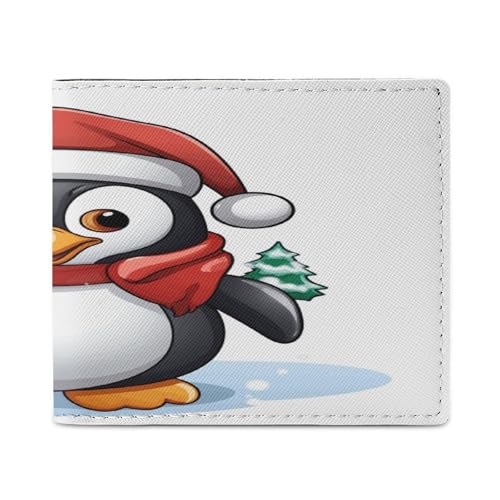 NHYDSPQ Brieftaschen, Weihnachts-Pinguin-Druck, schlanke Herren-Geldbörse, trendige Herren-Geldbörse, doppelt gefaltet, mit mehreren Kartenfächern, Stil, Einheitsgröße, modern, Stil:, Einheitsgröße, von NHYDSPQ