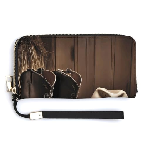 NHYDSPQ Damen-Geldbörse, Cowboy-Motiv, schwarzer Hut, Westernstiefel, PU-Leder, Reißverschluss, Handgelenkschlaufe, lange Geldbörse, Stil, 20 x 10,5 cm, modern, Stil:, 20.0*10.5cm, Modern NHYDSPQ Damen-Geldbörse, Cowboy-Motiv, schwarzer Hut, Westernstiefel, PU-Leder, Reißverschluss, Handgelenkschlaufe, lange Geldbörse, Stil, 20 x 10,5 cm, modern, Stil:, 20.0*10.5cm, Modern von NHYDSPQ